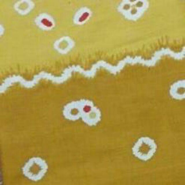 Blus Kutubaru Jumputan Batik Atasan Kebaya Modern Blouse Kutu Baru Etnik Klasik Kondangan Jumbo-Kuning