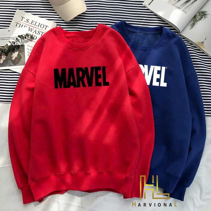 Parisdivarious Sweater Hoodie Sweatshirt Crewneck Marvel Bahan Fleece Size S - XXL (Pria &amp; Wanita)