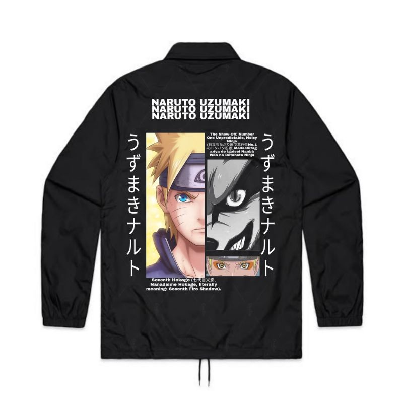 JAKET COACH ANIME NARUTO KYUUBI | COACH JAKET NARUTO UZUMAKI | CJ PARASUT WINDBREAKER JAPAN ANIME | 