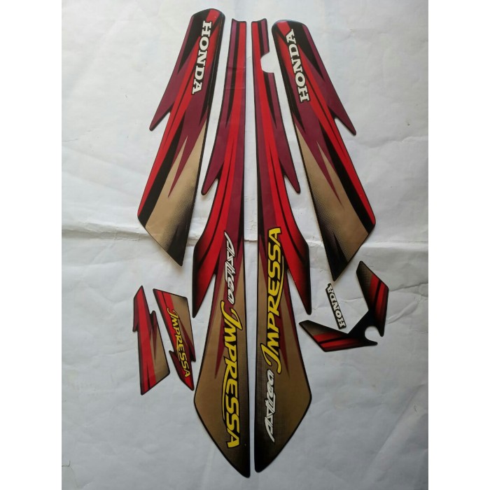stiker striping honda astrea impressa 2000 - Hitam