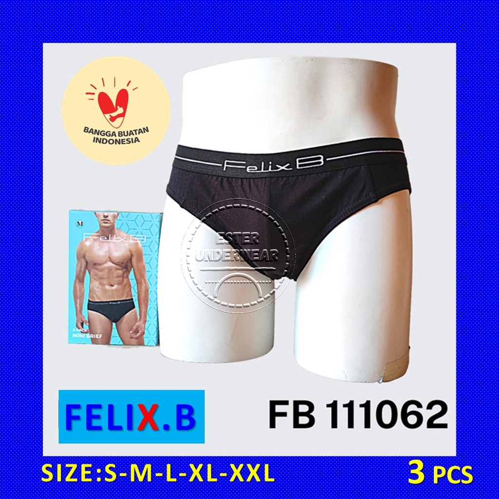 CELANA DALAM PRIA FELIX.B FB 111062 ISI 3 PCS | BAHAN KATUN