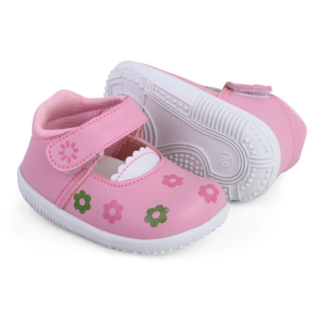 sepatu anak bayi perempuan terbaru bahan unik lembut model casual lucu murah bunyi cit cit C07 PINK