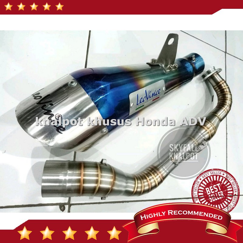 Diskon Knalpot Racing Leovince Blue Full Stainlees Nmax Aerox PCX ADV Lexi XMax Vario