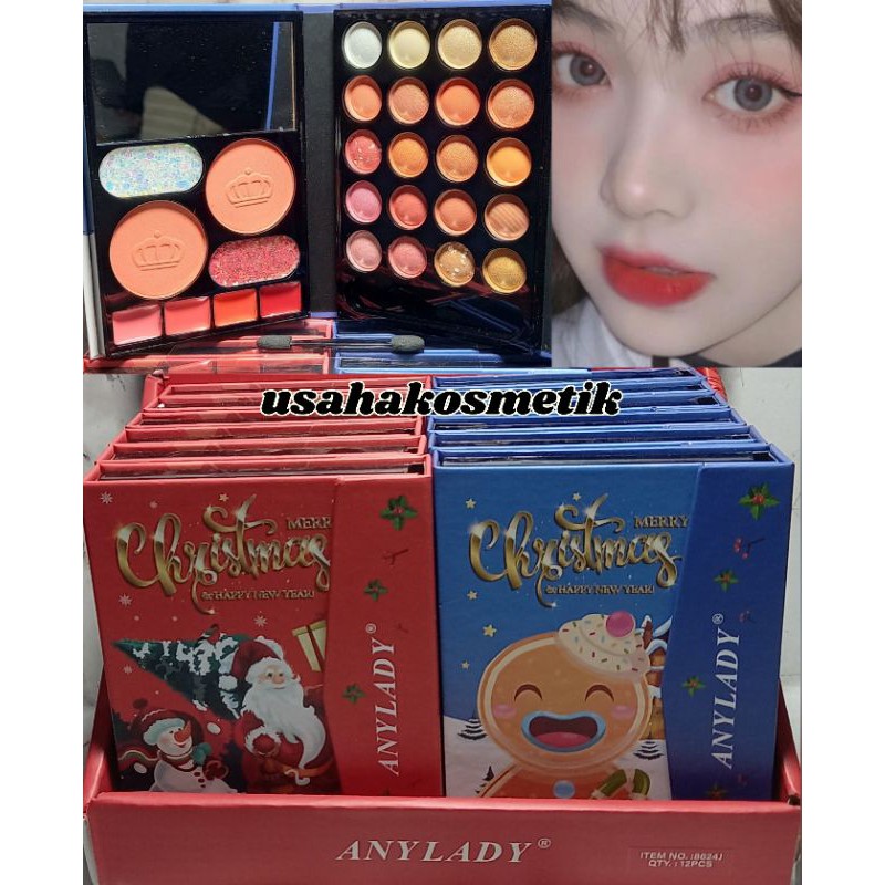 PROMO HOT !!! EYESHADOW ANYLADY MERRY CHRISTMAS &amp; HEPPY NEW YEARS NO.8624J