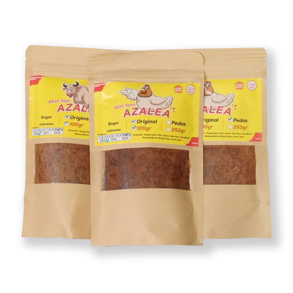 

HEMAT! Abon Ayam Original & Pedas - Abon Azalea 3 Pcs 5 Pcs