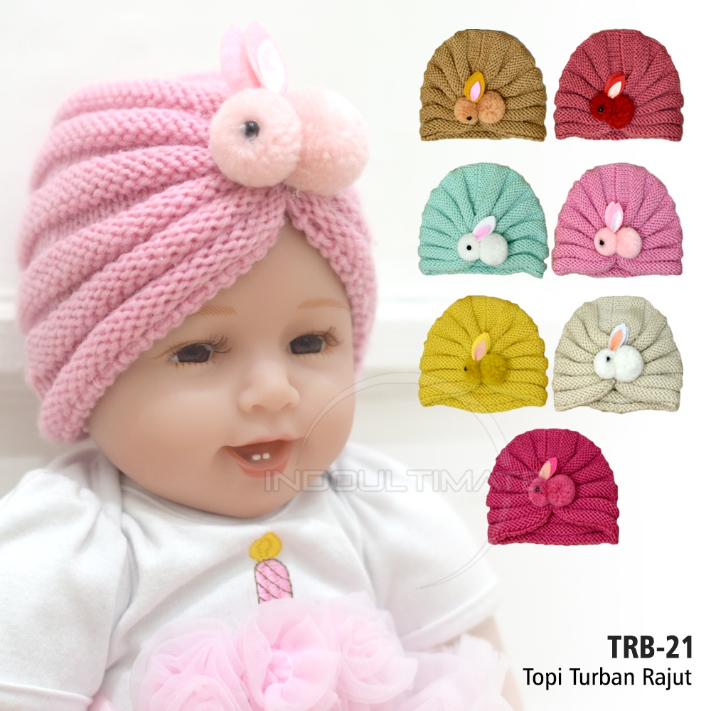 1Pcs Topi Turban Rajut Anak Bayi Perempuan PREMIUM Topi Kupluk Rajut TRB-21 kupluk Turban Kerudung Bayi Anak Perempuan Kupluk Bayi Anak Perempuan Penutup Kepala Bayi Anak Perempuan Topi Turban Anak Bayi Balita Cewek Perempuan