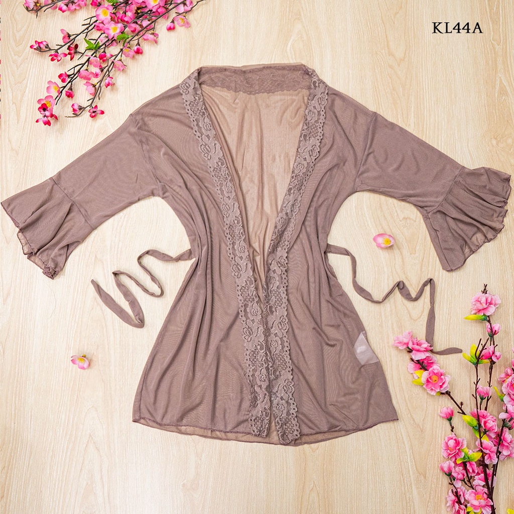 [PALING MURAH] KIMONO LINGERIE BAJU TIDUR WANITA DEWASA LACE NUDE KL44A