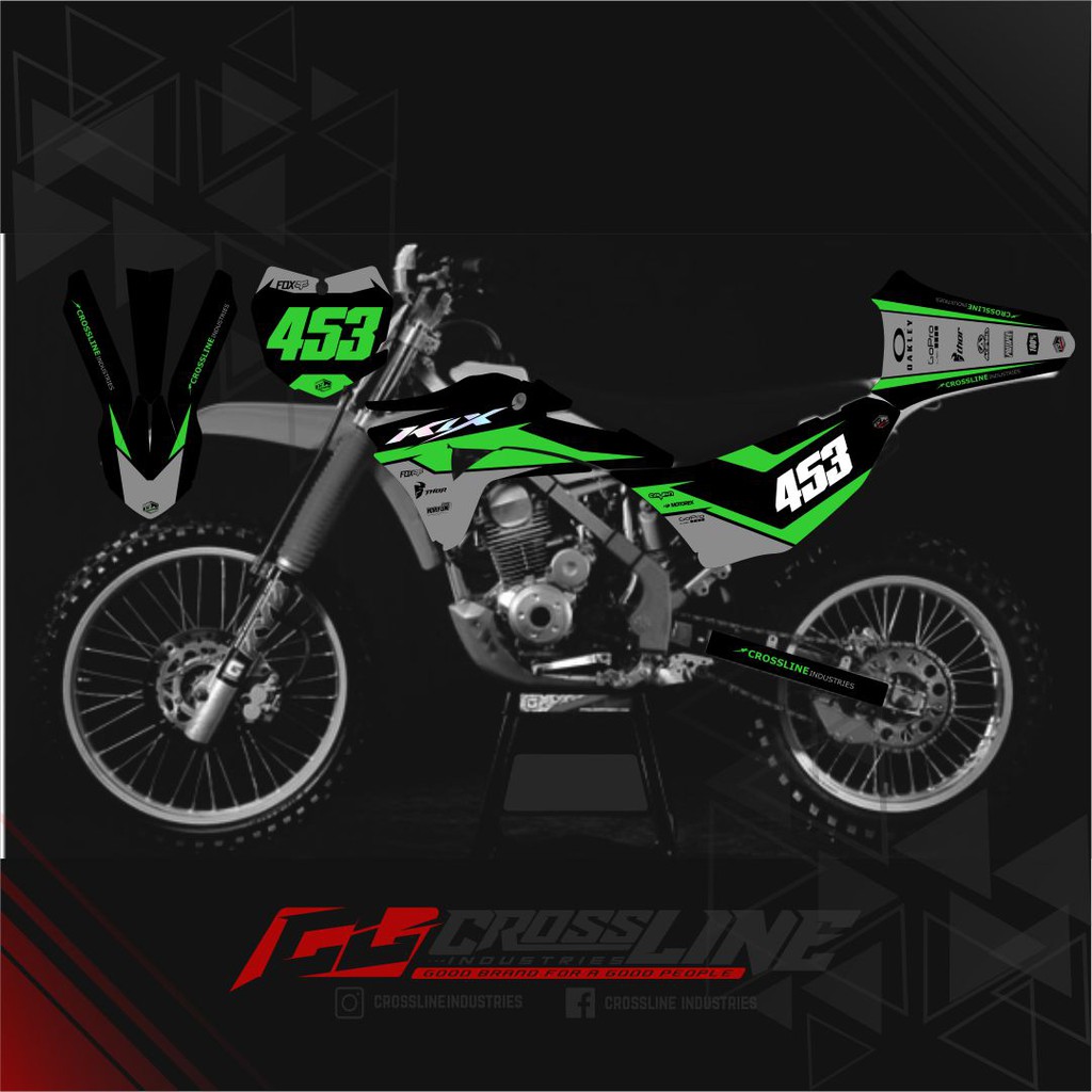 Decal Klx Gordon Custom Decal klx Gordon Full Body Decal klx Gordon Hijau Glossy Terbaru Murah