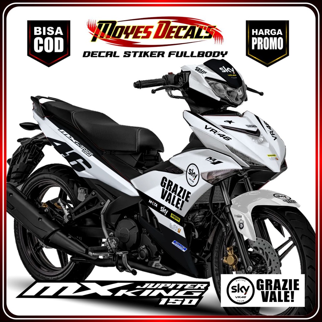 Decal New Mx King 150 - Motif Stiker Grazie Vale Warna Putih