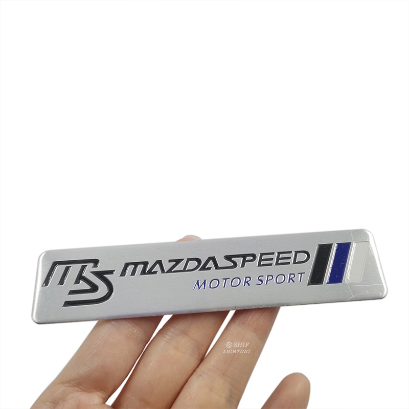 1pc Stiker Emblem / Badge Logo MAZDASPEED Bahan Aluminum Krom Untuk Dekorasi Mobil MAZDA