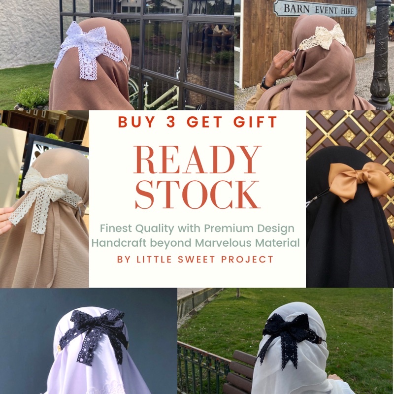 Konektor Masker Pita Lace Korea / Konektor Vintage Renda Sailor Bow