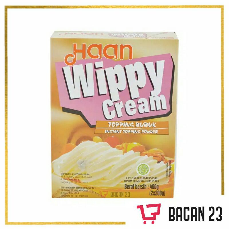 Haan Wippy Cream 200gr / Whip Cream Bubuk / Toping Bubuk Instan / Bacan 23 - Bacan23