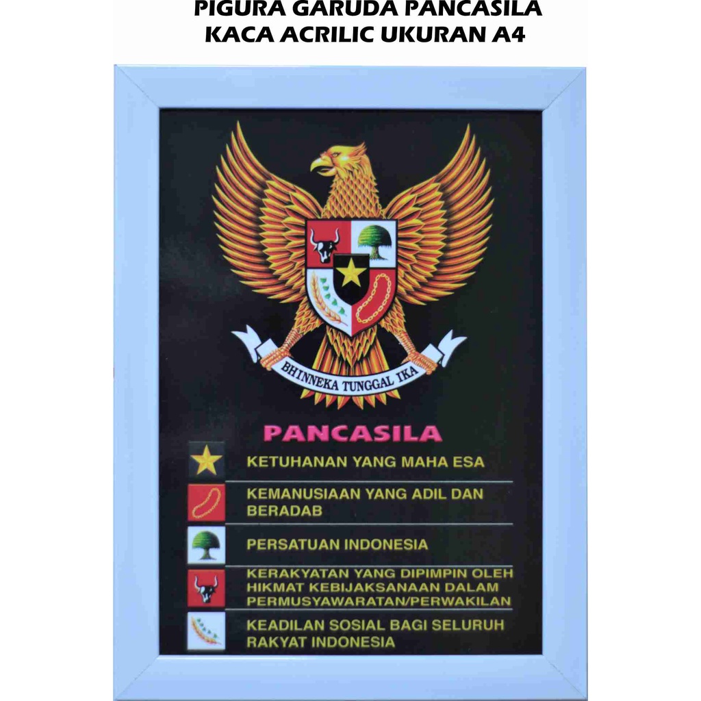 Pigura Garuda Pancasila Kaca Akrilik a4