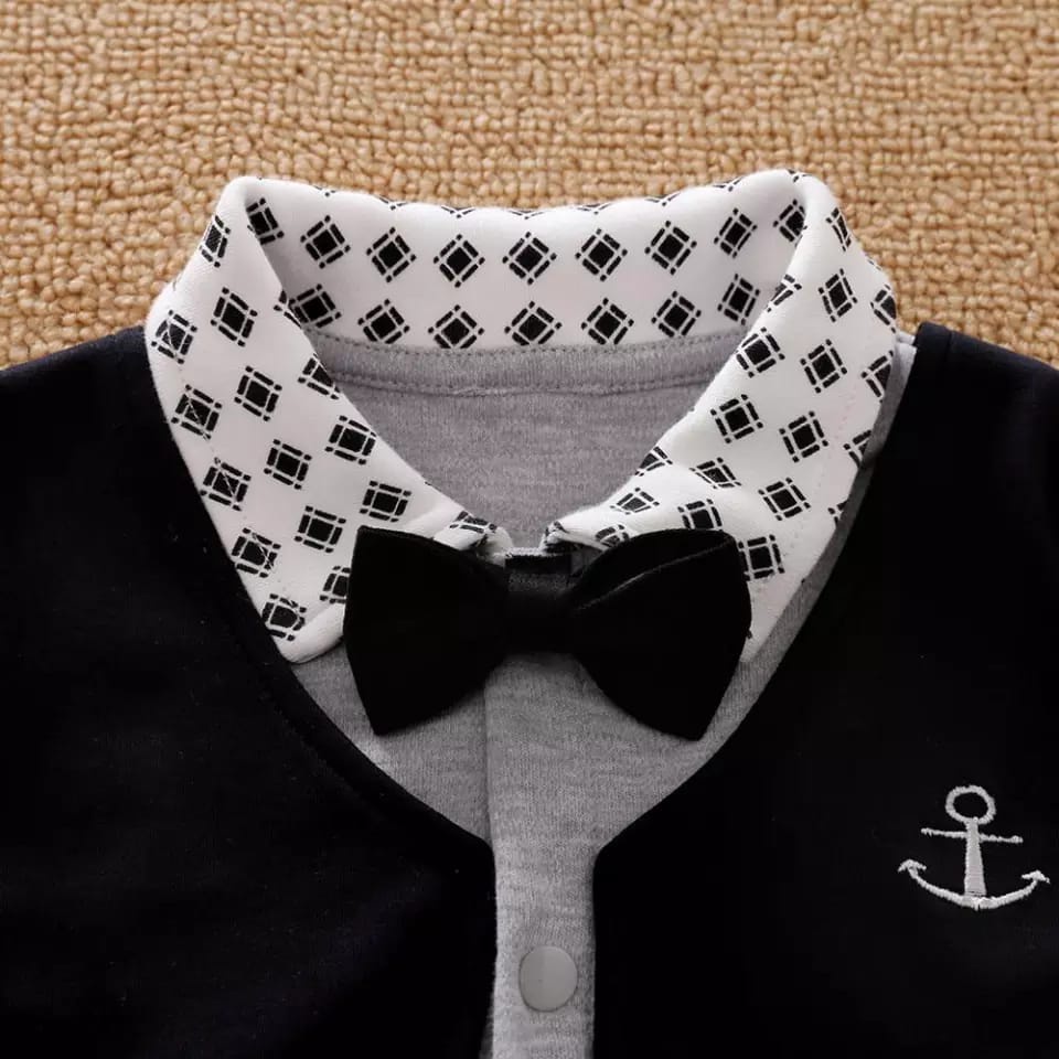 ananakstore - jumper anak keren motif tuxedo jangkar hitam premium