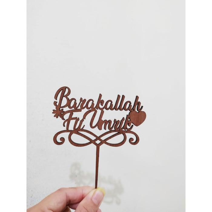 Topper Cake Tusukan Kue/ Hiasan Kue Barakallah Fii Umrik