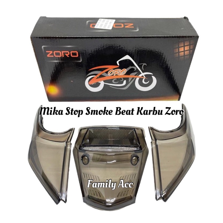 Cover Tutup Mika Stop Beat Karbu Set Smoke/ Pelindung Stop Belakang + Sein Riben Motor Beat Karbu / Vario 150 New 2018 - 2023 / Vario 125 New 2023 Mika Smoke