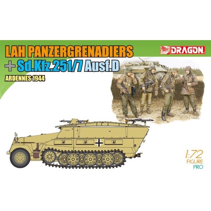 Truk LAH PANZERGRENADIERS Sd.Kfz.251/7 Ausf.D Skala 1:72 Mokit Dragon