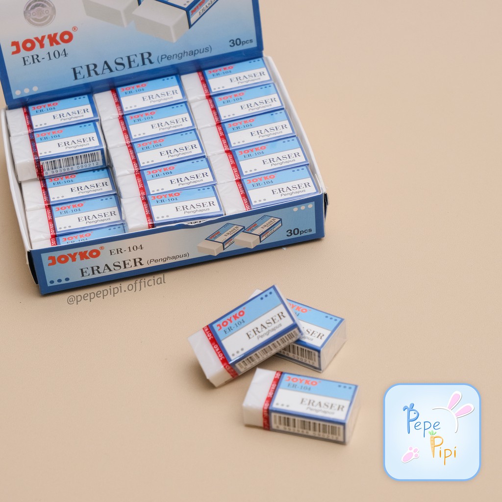 Penghapus Joyko ER - 104 Putih Original Eraser Setip Stip Karet Hapusan Pensil