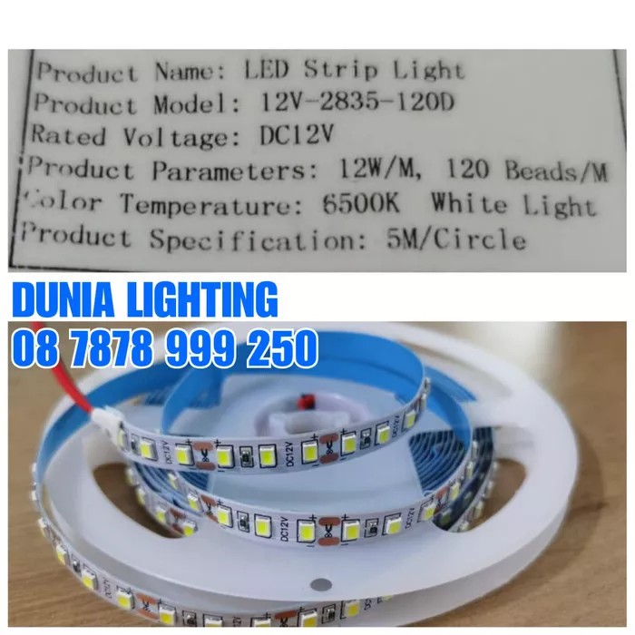 LED STRIP 2835 12VOLT 120 LAMPU PUTIH KUNING / CEILING LAMP PLAFON LED