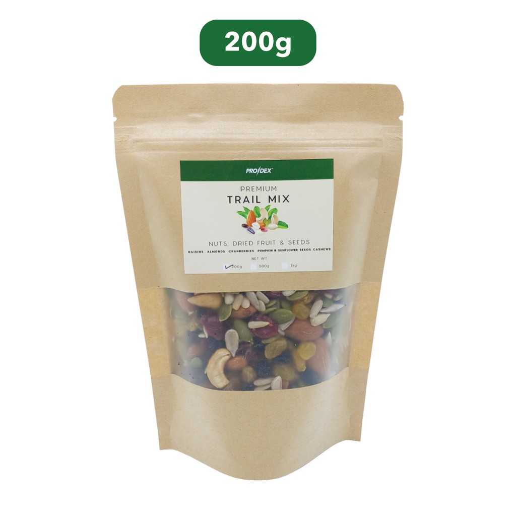 

Prodex Premium Trail Mix 200g - Mix Kacang, Buah Kering, Bijian - Snack, Diet, Cemilan, Sehat