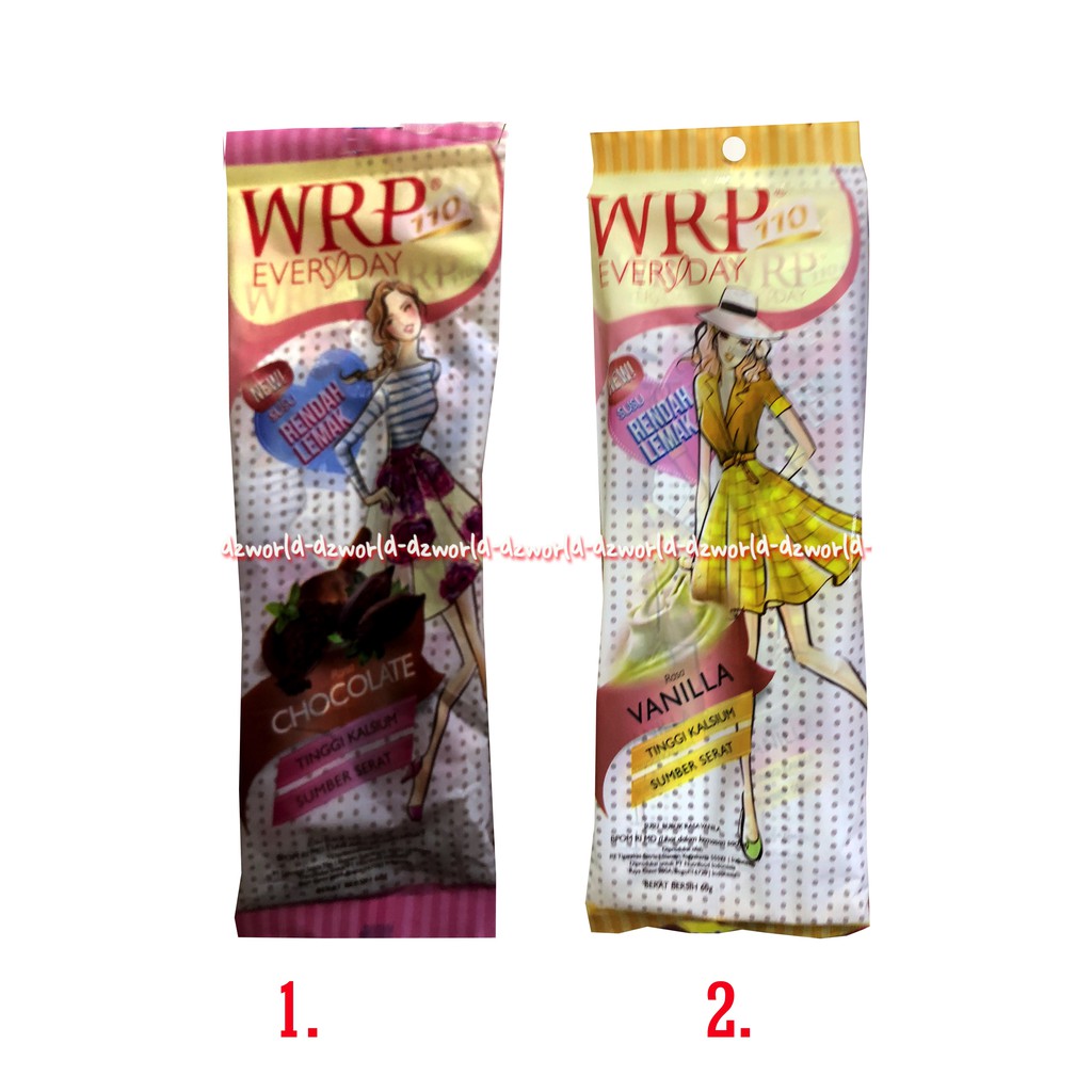 WRP Everyday Chocolate Vanilla 60gr Wrp Kemasan Sachet Susu Low Fat Susu Diet Rendah Lemak W.R.P