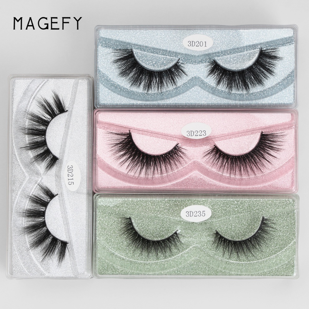 MAGEFY 12 Pairs/Box 3D Handmade False Eyelashes Synthetic Hair 10-15mm Waterproof Soft Thick Natural  False Eyelashes Makeup Beauty Tools