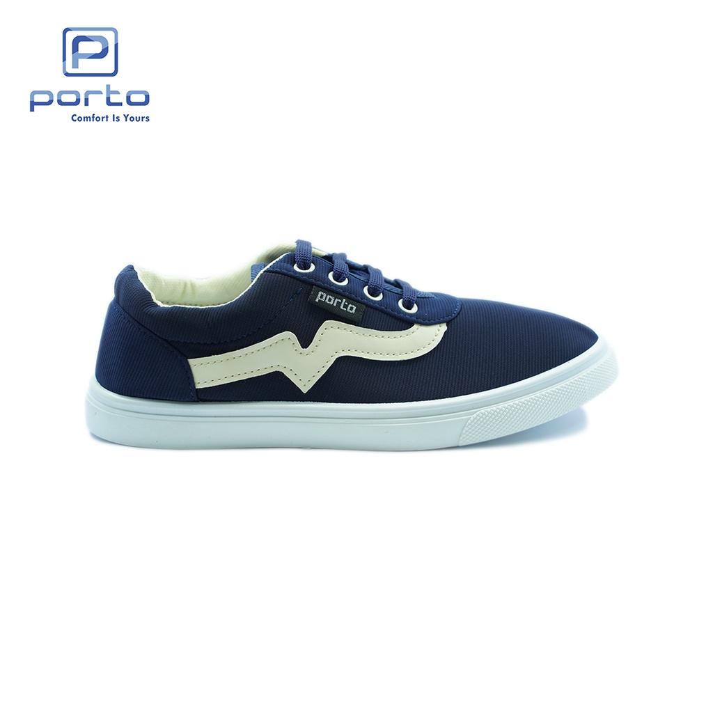 AB010M - Porto Leveling Sepatu Sneakers Pria Size 39 - 43 Simple Casual Nyaman Terbaru Casual Original