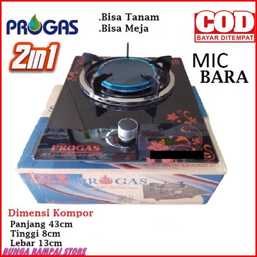 PROMO Kompor Kaca Tanam 1 Tungku Bara progas / Kompor Gas Kaca Tanam 1 Tungku Infra