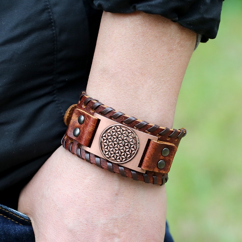 Men's Fashion Vintage Leather Bracelets Viking Jewelry Accessories