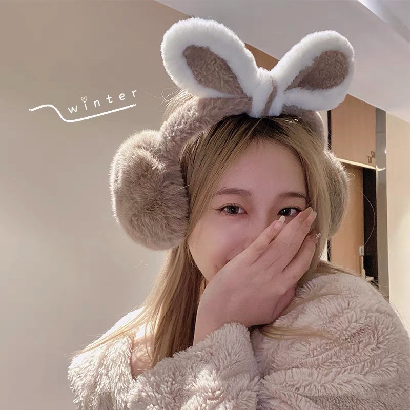 Earmuff winter rabbit ear fluffy foldable penutup kuping penghangat telinga import korea korean style kawaii cute earmuffs