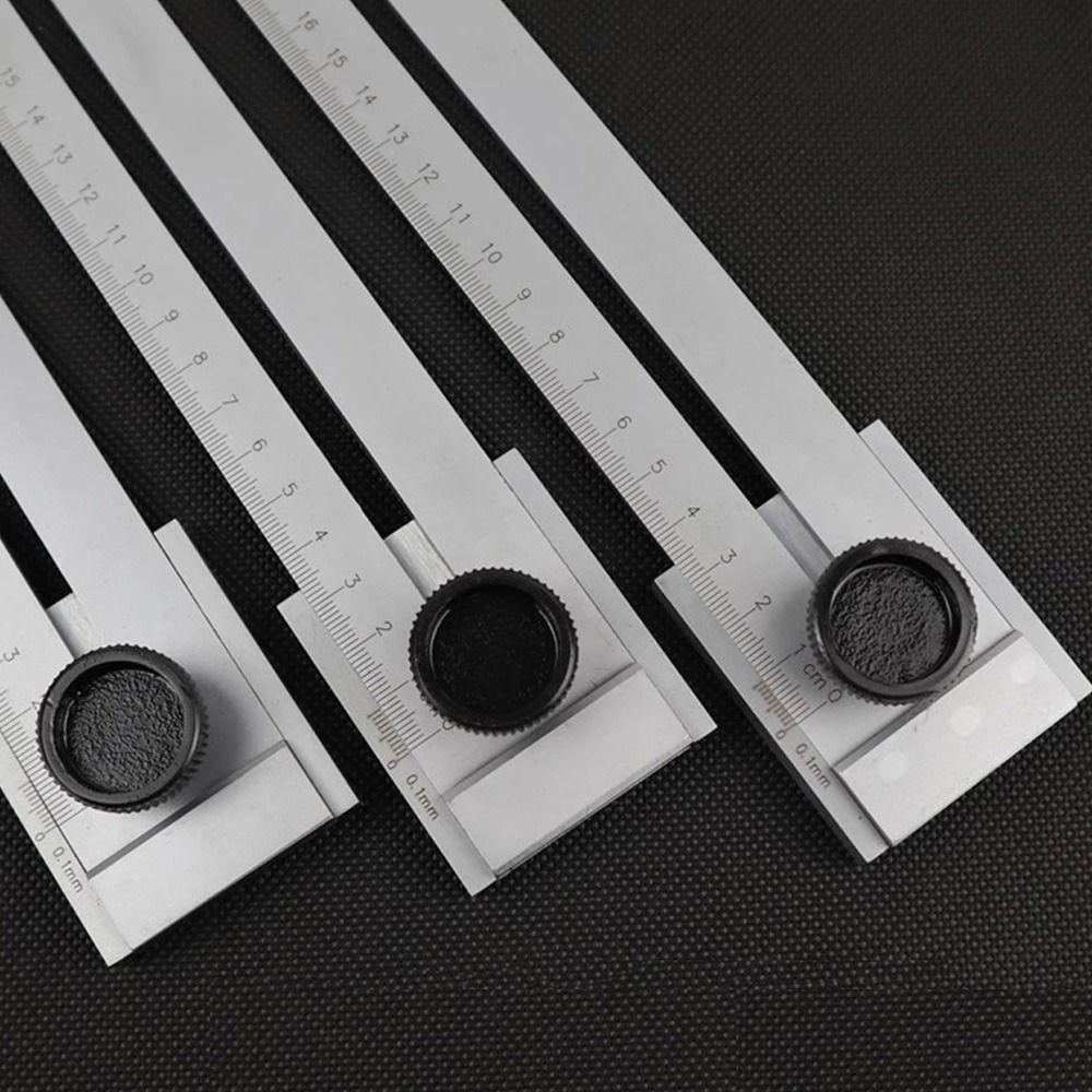 Solighter Woodworking Sliding Gauge Presisi Tinggi 200mm/250mm/300mm Alat Ukur Pemotong Menandai Penggaris