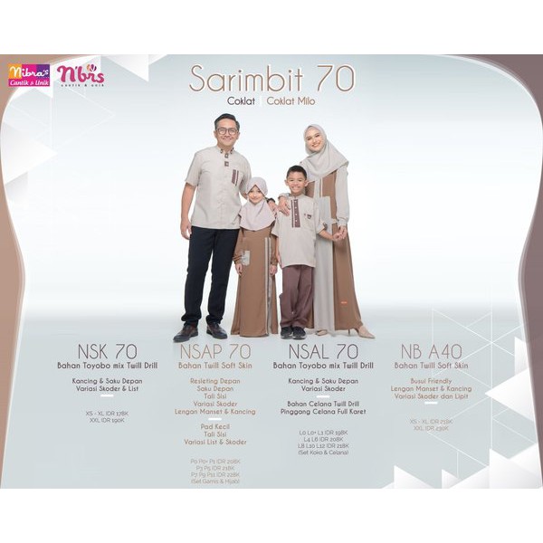 Nibras Sarkel 70 Coklat Milo Kekinian