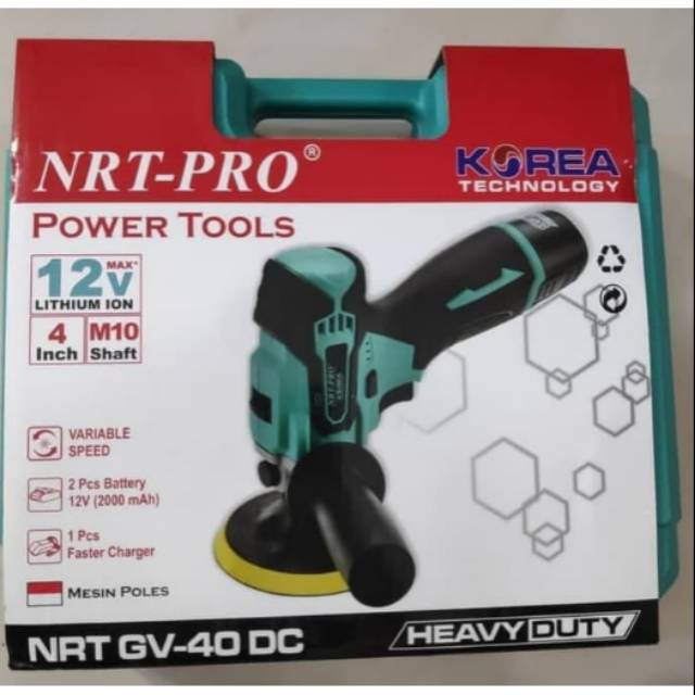 Mesin Poles Mobil Cordless Nrt Pro GV 40 DC  Mesin Poles Baterai Polisher Cordless