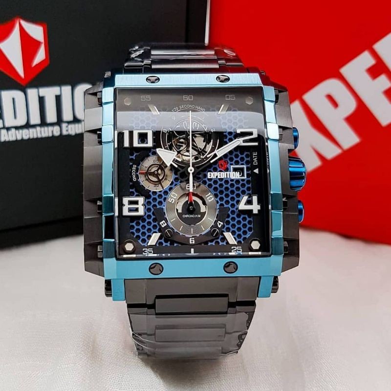 Jam Tangan Expedition E6757 M Rantai Blue / Black Original