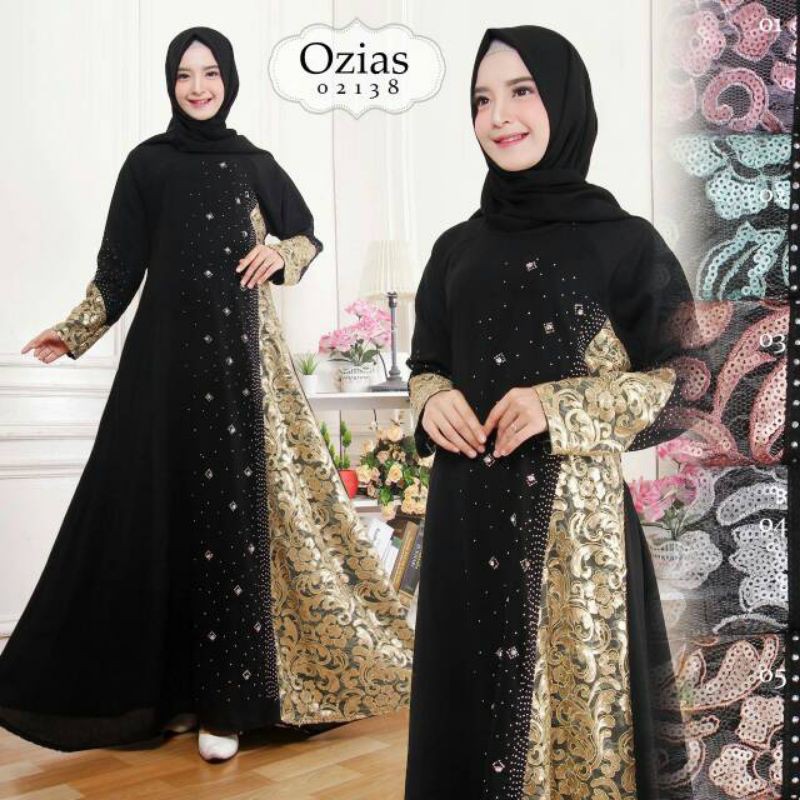 OZIAS ORIGINAL GAMIS BROKAT PESTA + PASMINA