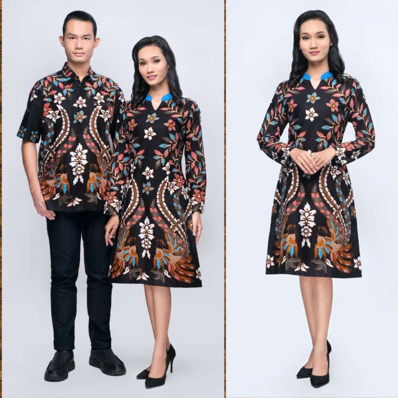 Couple Sarimbit Batik Keluarga Dress Natal Baju Anak Kemeja Pria Outfit Manly Terusan Wanita Hem Cow