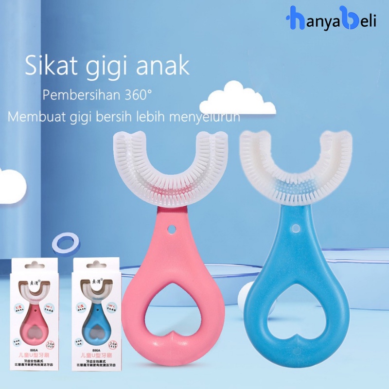 Sikat Gigi Anak Bentuk U Bahan Silikon Tooth Brush Baby 360 Derajat