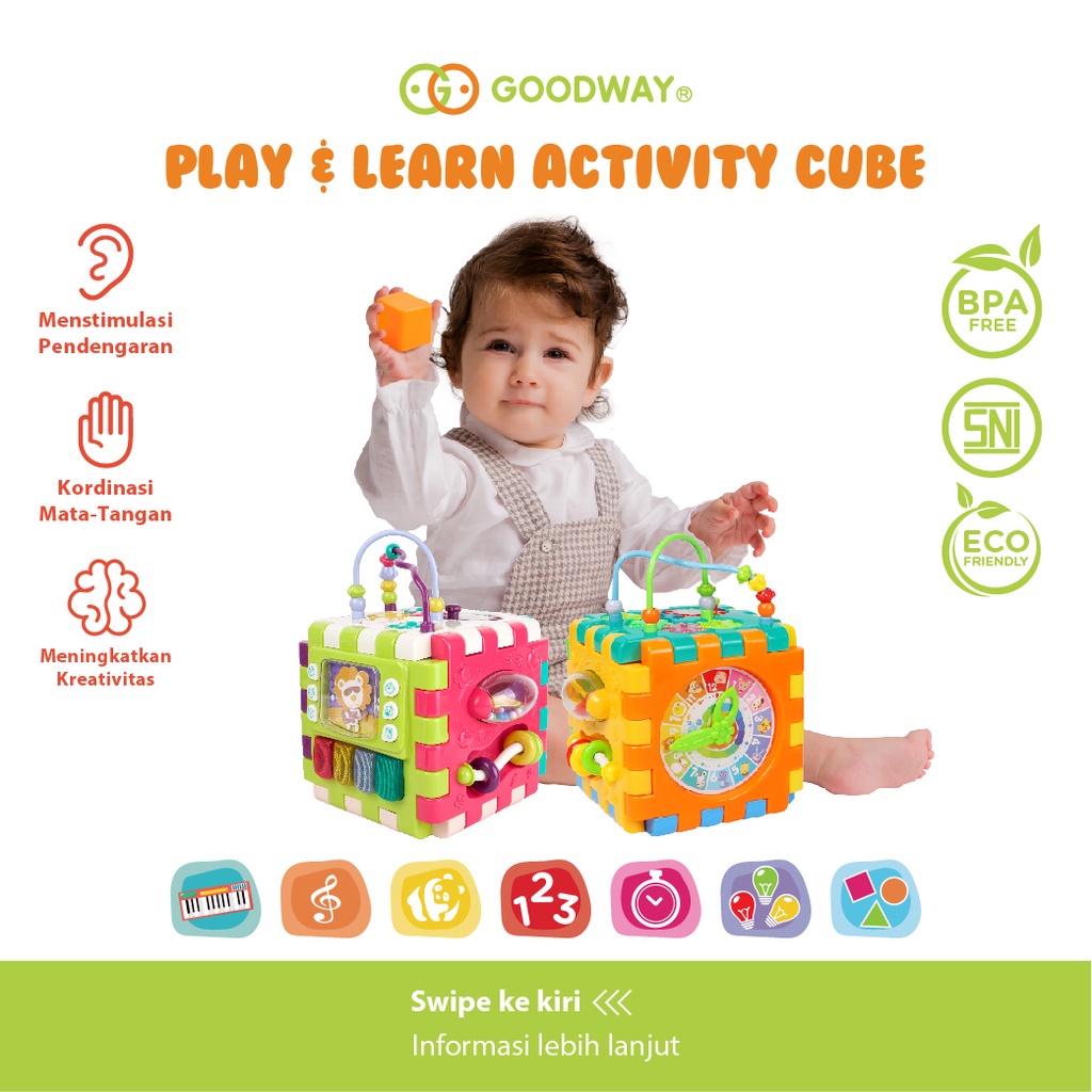 Castle - Goodway Play &amp; Learn Activity Cube GW3850A / Busy Box / Mainan Edukasi Anak / Mainan Anak / Wisdom Box - Mainan Bayi