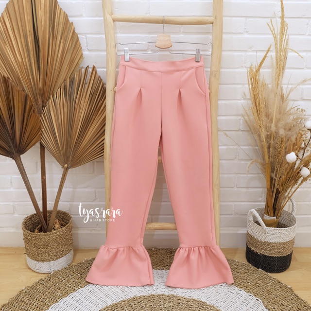 Cutbray Pink Pants - Tyasrara / Korean Cutbray / Korean Pants / Scuba Pants / Pink Cutbray / Pink Pa