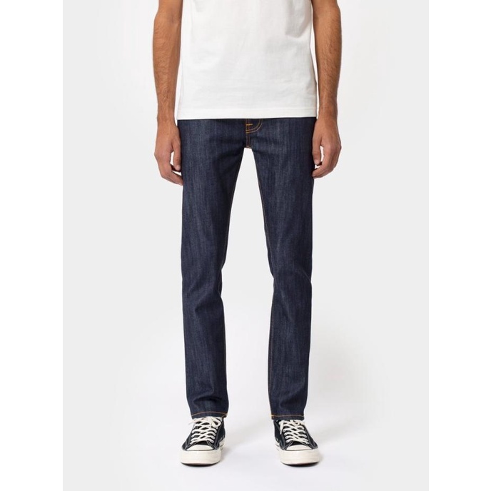 thin finn dry ecru embo - nudie jeans co