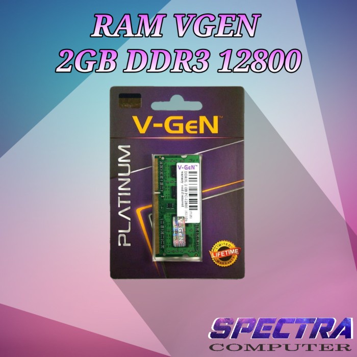 RAM DDR3L SODimm V-GeN 2GB PC12800/1600Mhz (Memory Laptop VGEN) 1.35v