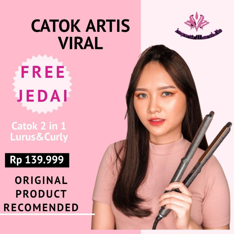 Catok Selebgram Bisa Lurus Dan Curly 2 in 1 Catokan Rambut Hair Like Glamhair Amara by Ruida