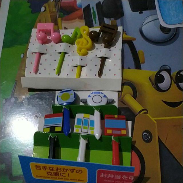 16 Pcs Garpu Buah & Kue / Food Picks / Tusuk Bento Lucu Unik Bentuk Melodi