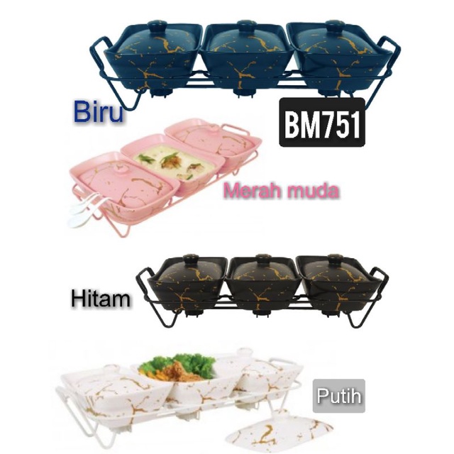 BM751 Alat Saji dengan Rak Motif Marmer
