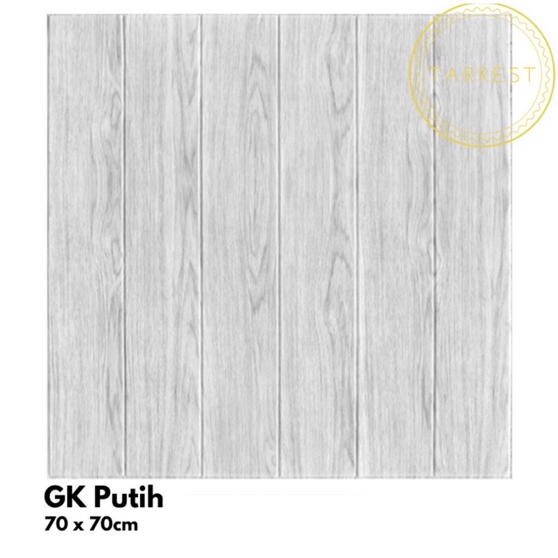 Wallpaper Dinding Foam 3D MOTIF KAYU 70 X 70CM 3MM-GK Serat Putih