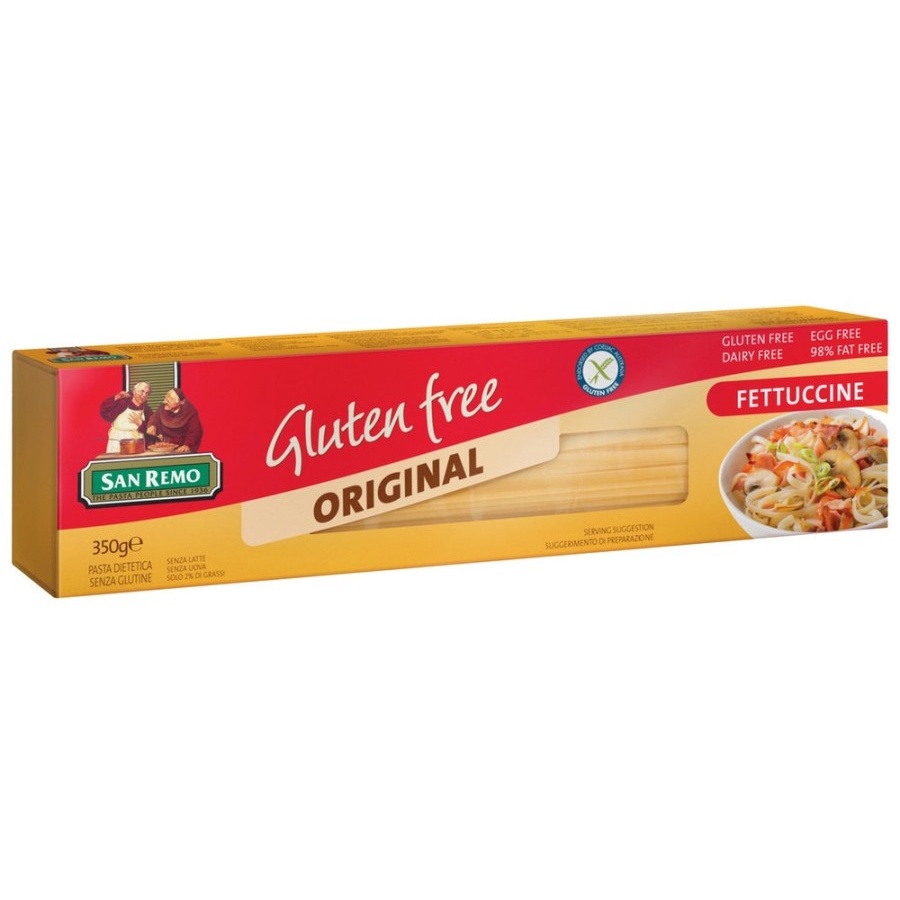 MIE PASTA FETTUCINE GLUTEN FREE SAN REMO 350GR GANDUM BPOM RI FETUCINI