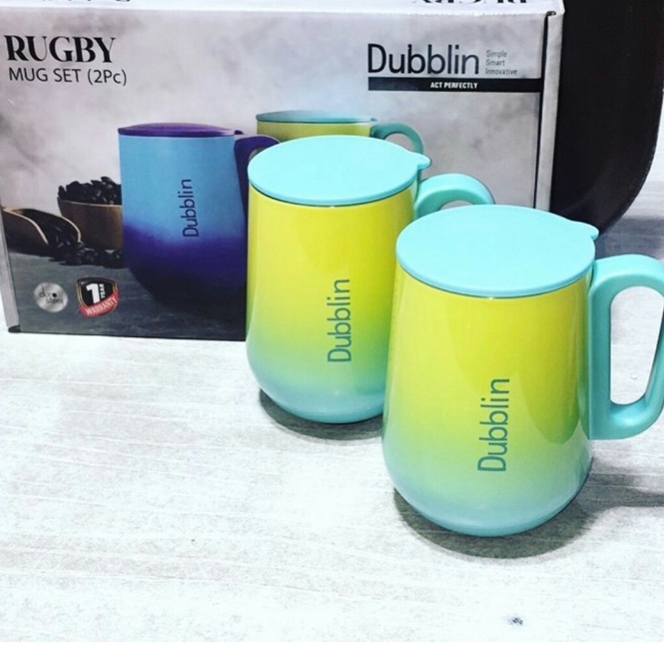 MUG DUBLIN RUGBY GRADASI ISI 2 / Mug Gelas Cangkir TERMOS KOPI Tahan Panas Dubblin 270 ML DUBBLIN RUGBY Stainless Stell DUBLIN TAKASIMURA