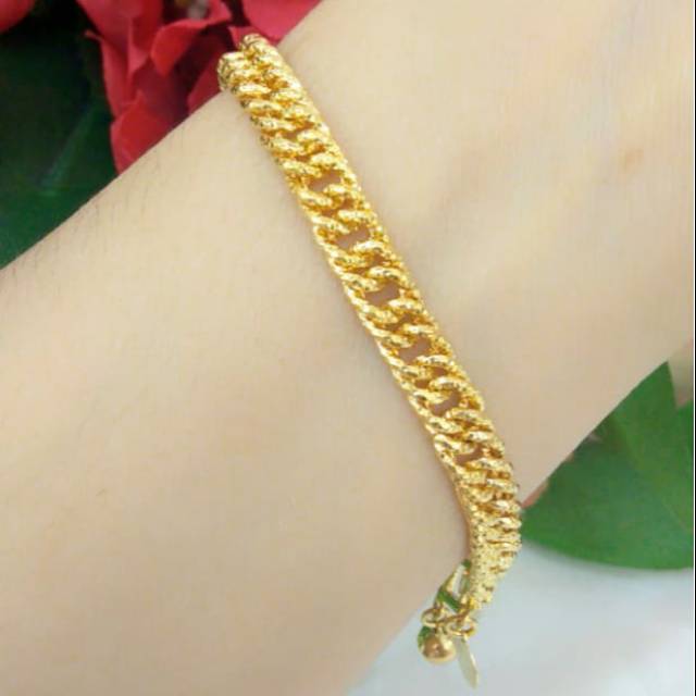 Gelang rantai lapis emas / gelang warna gold /gelang xuping gold