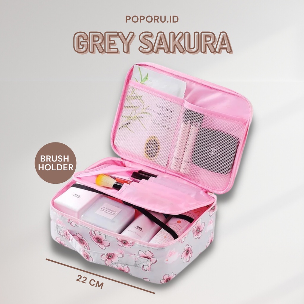 POPORU GALAXY &amp; SAKURA Multifunction Pouch - Tas Makeup Tempat Toiletries