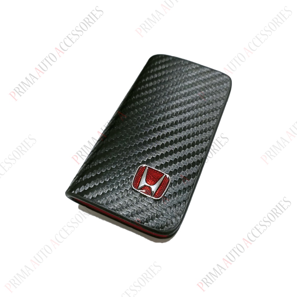 Dompet STNK Mobil Motif Carbon Hitam Merah